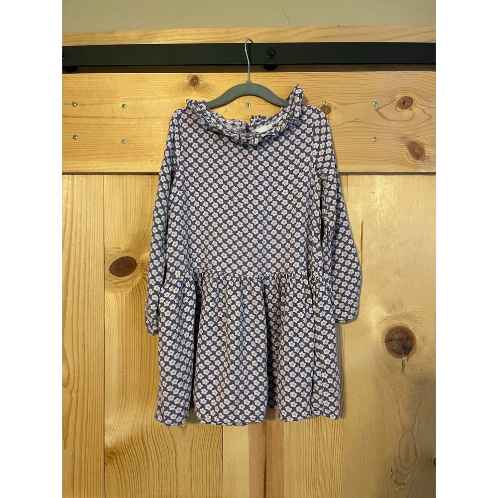 H&M Purple Flower Peter Pan Collar Dress Size 6